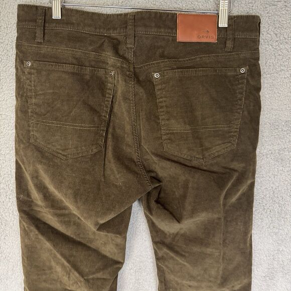 S Orvis Pants Men's 36x33 Brown Chino Corduroy Straight Classic Stretch 5 Pocket - Picture 8 of 11